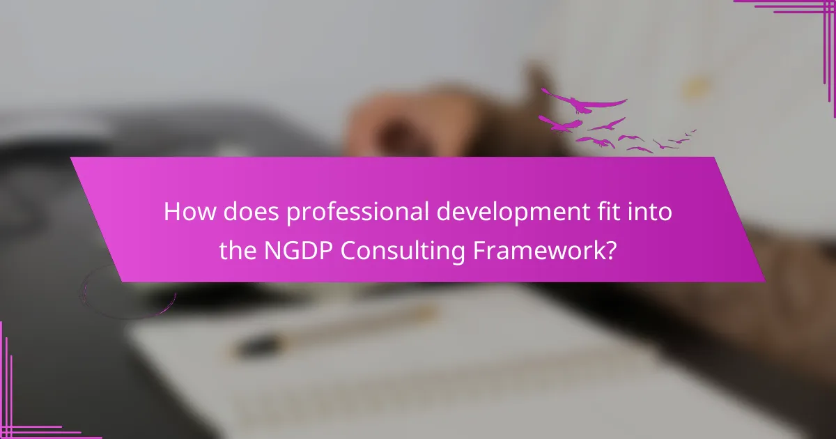How does professional development fit into the NGDP Consulting Framework?