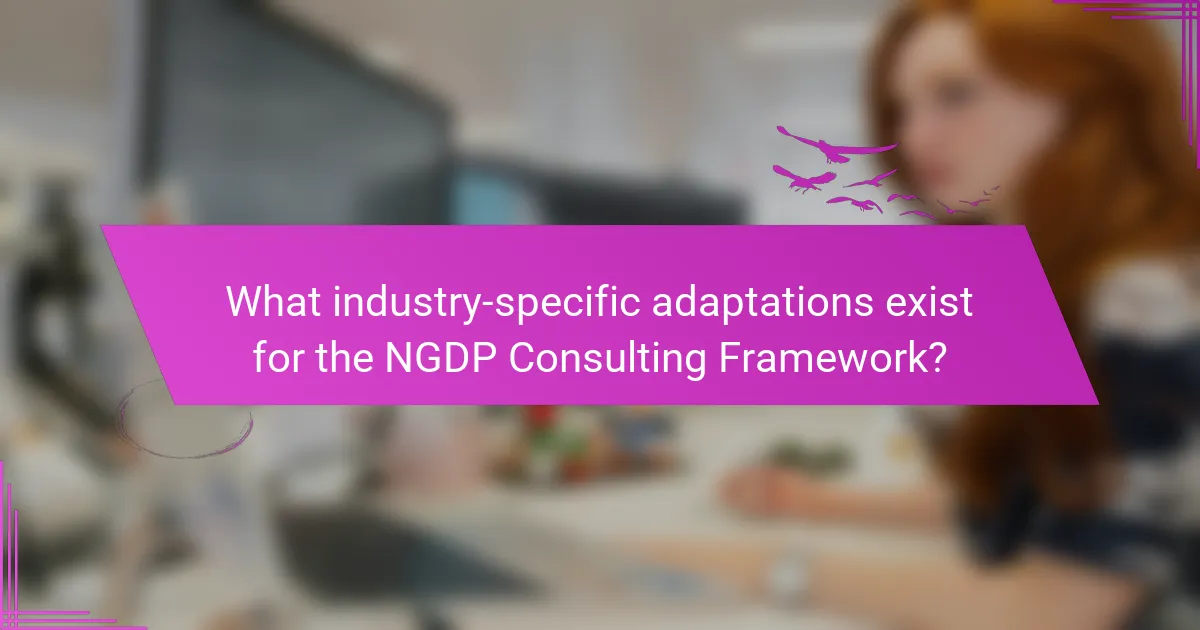 What industry-specific adaptations exist for the NGDP Consulting Framework?