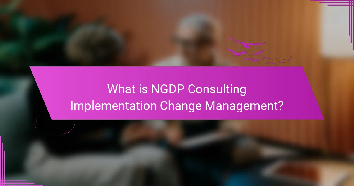 What is NGDP Consulting Implementation Change Management?