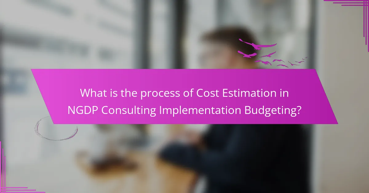 What is the process of Cost Estimation in NGDP Consulting Implementation Budgeting?