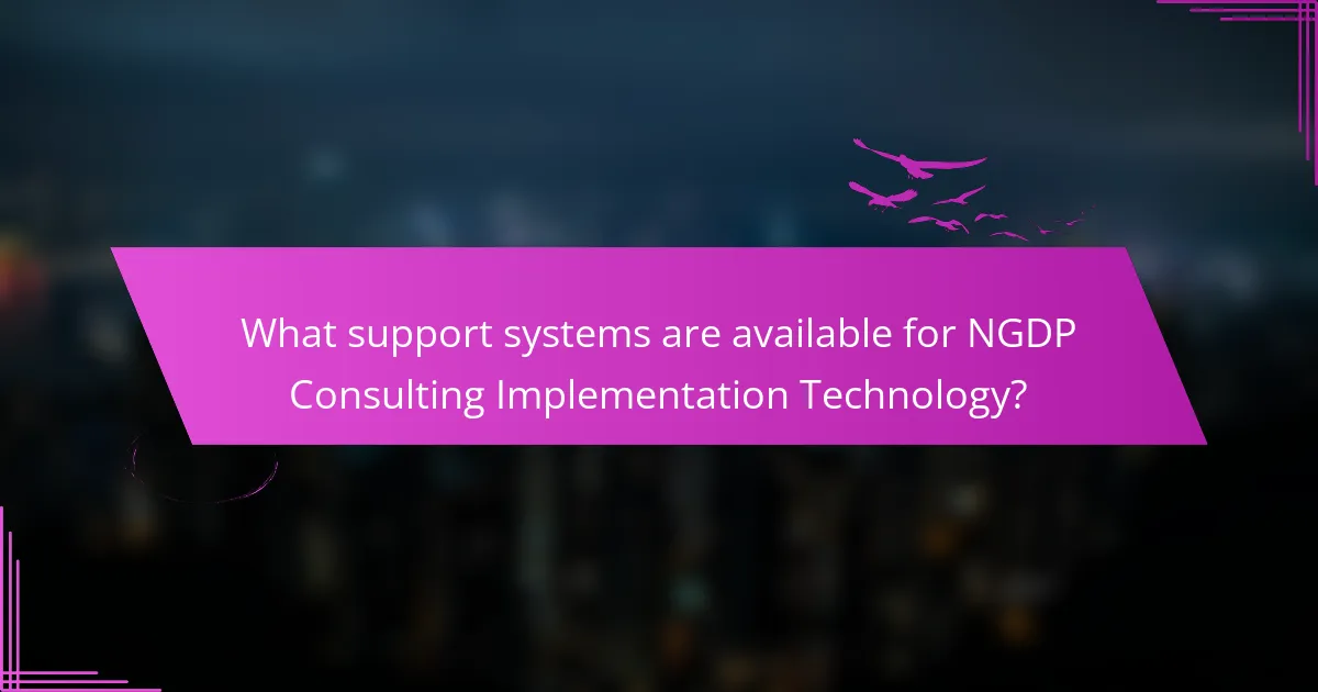 What support systems are available for NGDP Consulting Implementation Technology?